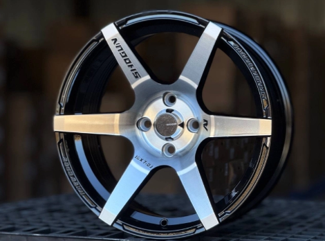 Литые диски SHOGUN A1 XF043 FlowForming GLOSS BLACK FACE 16” 4x100 ET20 7J D73.1