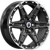 K&K Дистрикт 8x18 6*114.3 ET25 DIA66.1 Черный бриллиант Литой